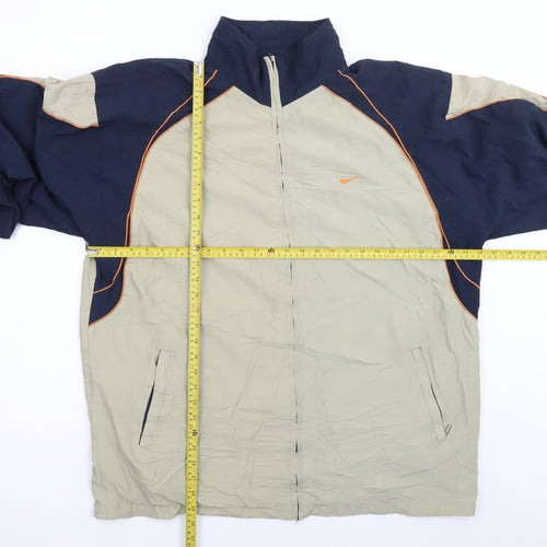 Nike Men’s Beige & Navy 2XL Sports Windbreaker Jacket