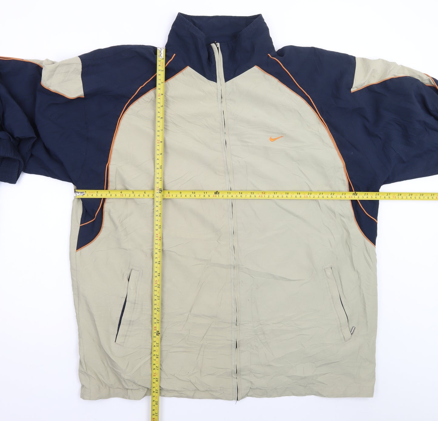 Nike Men’s Beige & Navy 2XL Sports Windbreaker Jacket