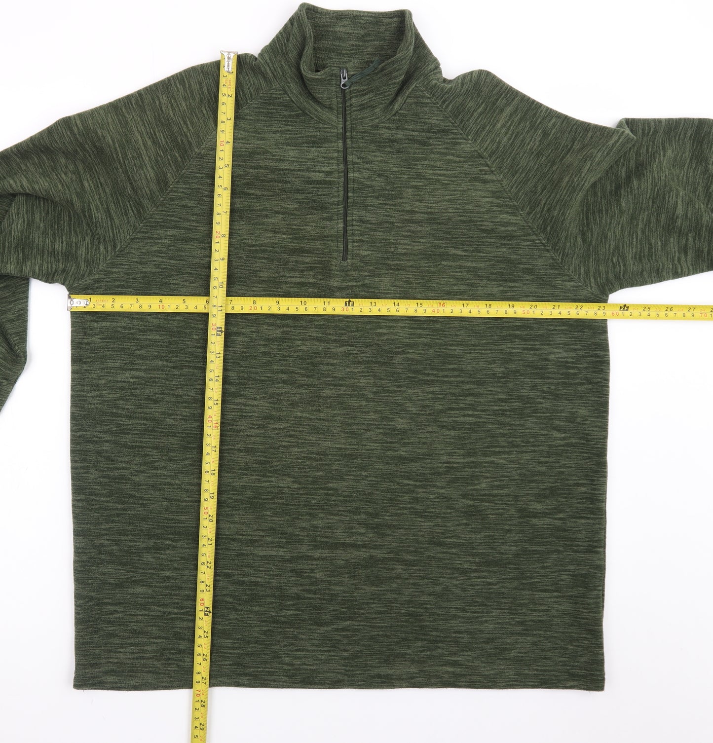 Mountain Warehouse Men's Green Fleece 1/4 Zip Pullover Sweatshirt L