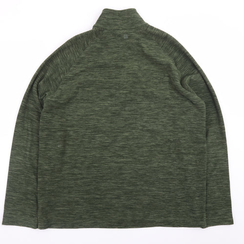 Mountain Warehouse Men's Green Fleece 1/4 Zip Pullover Sweatshirt L