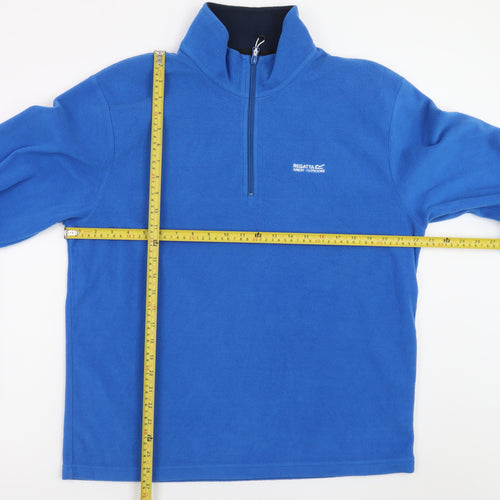 Regatta Mens Blue 1/4 Zip Fleece Sweatshirt Size L Outdoor Pullover