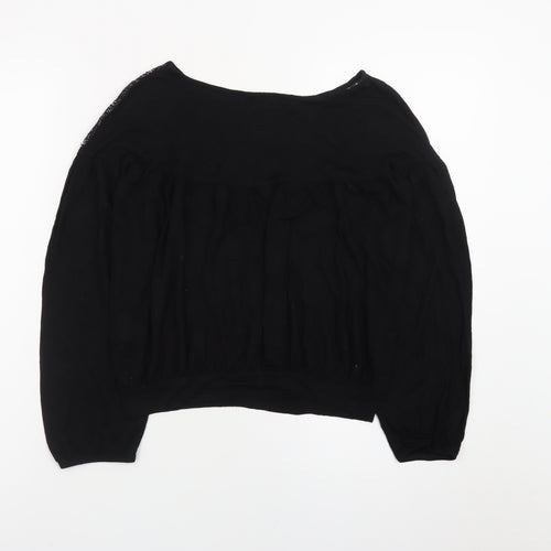 United Colors of Benetton Women's Black Lace Tunic Blouse XS