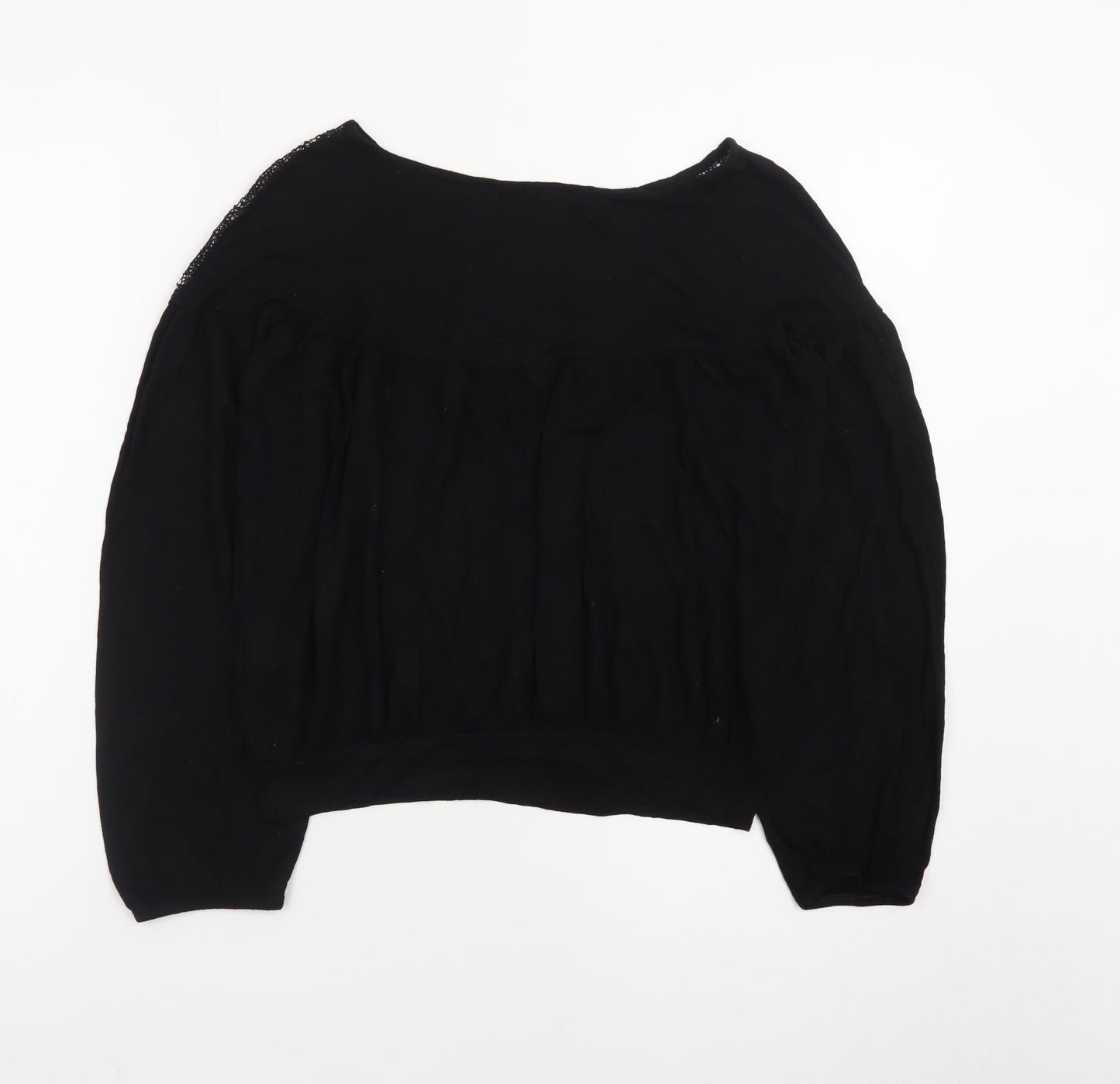 United Colors of Benetton Women's Black Lace Tunic Blouse XS