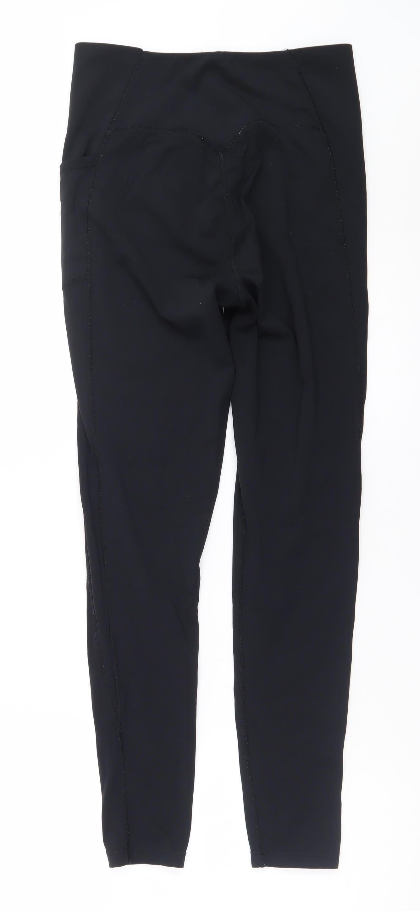 USA Pro Women's Black Ankle Leggings Size 12 Stretch Workout