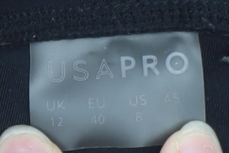 USA Pro Women's Black Ankle Leggings Size 12 Stretch Workout