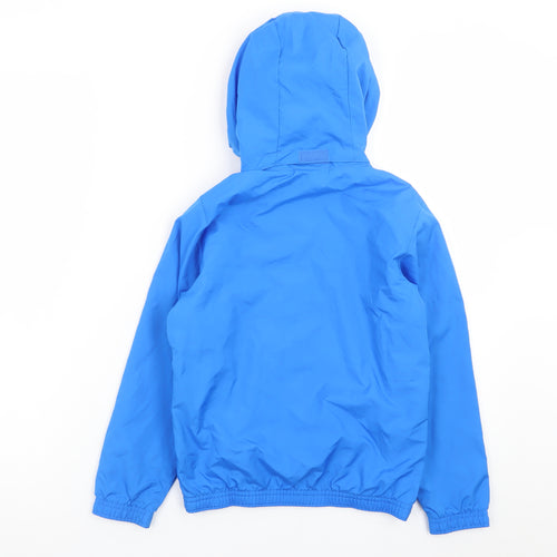 Puma Boys Blue Hooded Windbreaker Jacket 7-8 Years Lightweight Zip Up