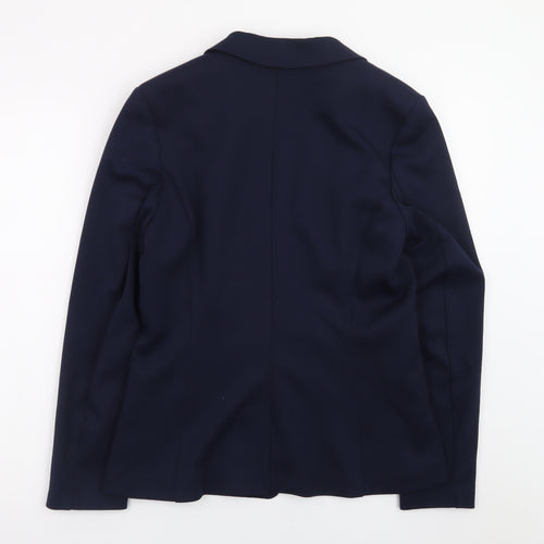 H&M Women's Blue Regular Fit Single-Breasted Blazer Size 12