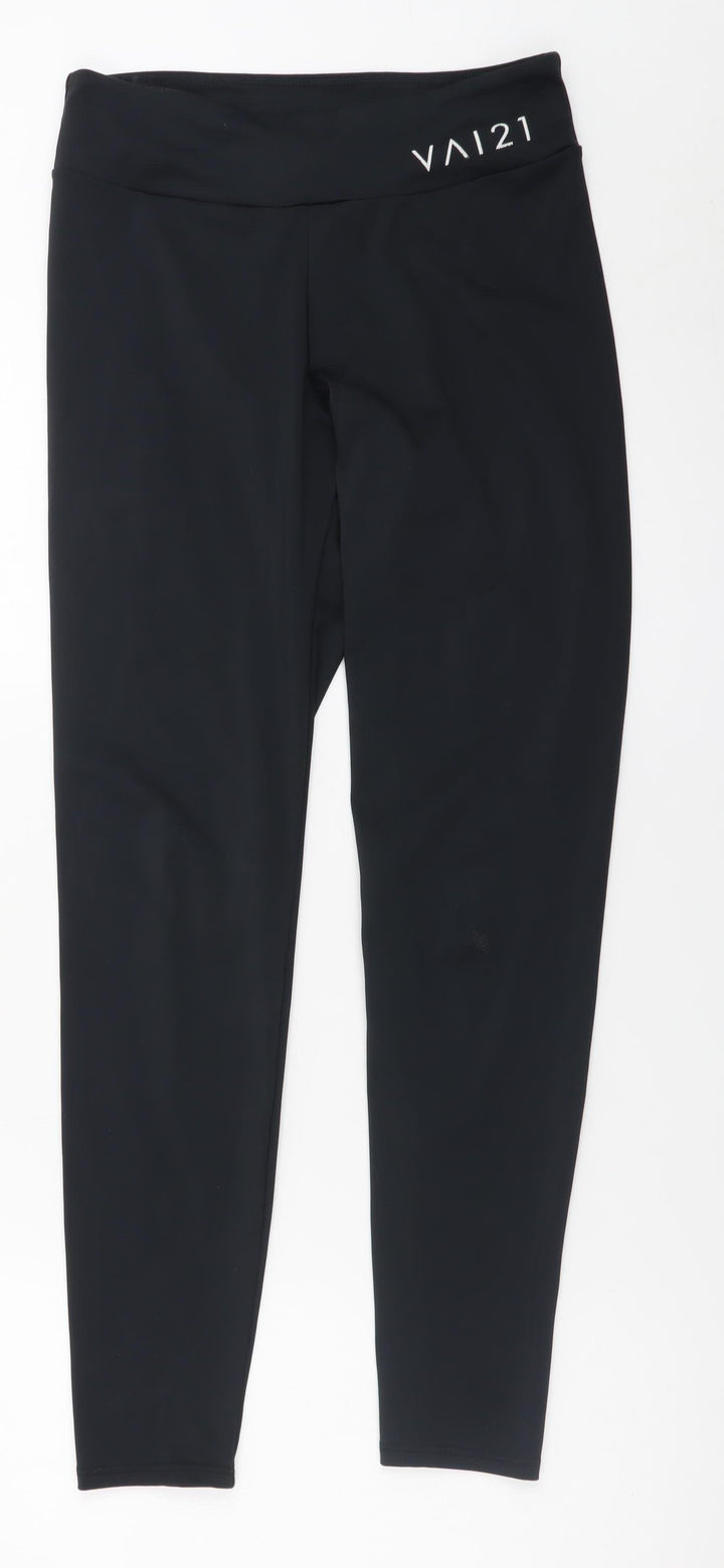 VAI21 Women’s Black Mid Rise Stretch Ankle Leggings Size 10