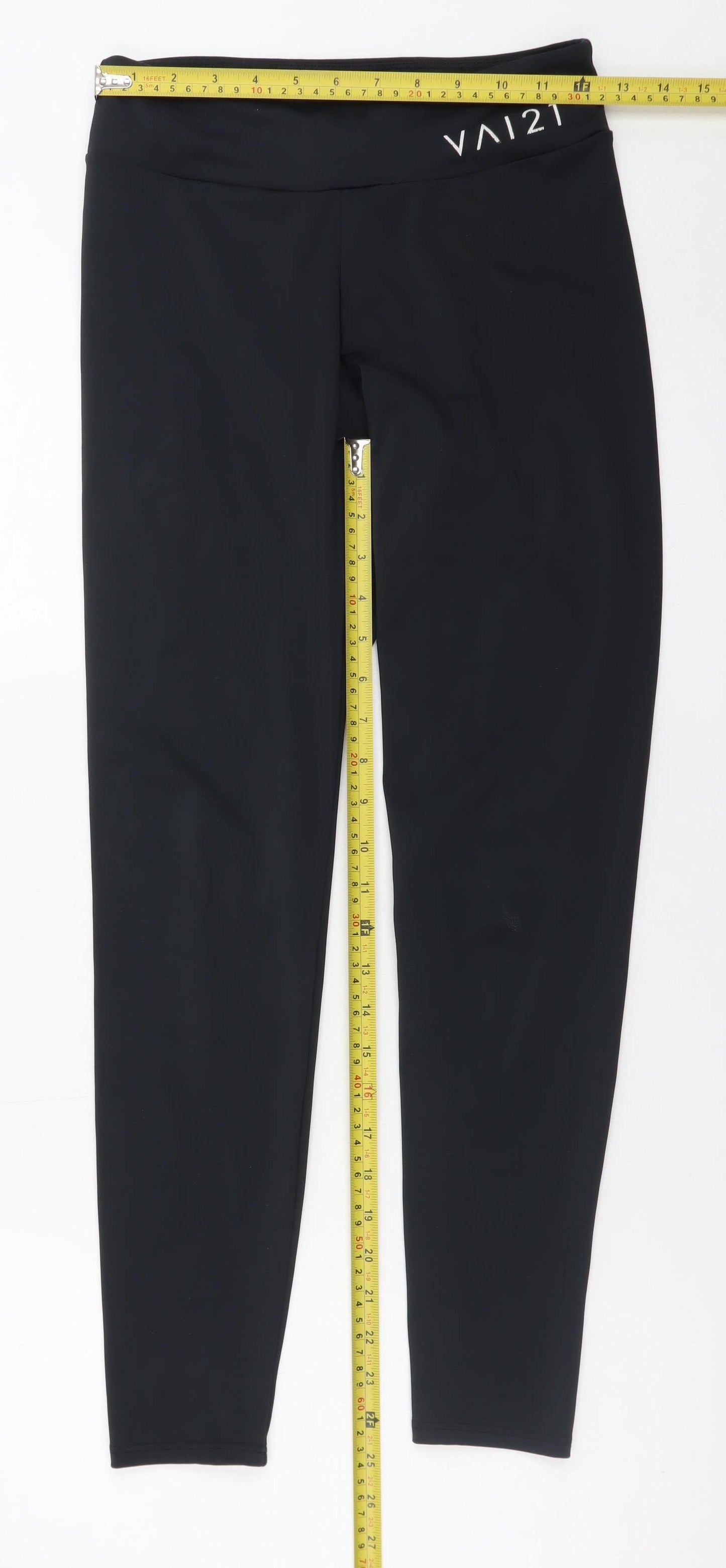 VAI21 Women’s Black Mid Rise Stretch Ankle Leggings Size 10