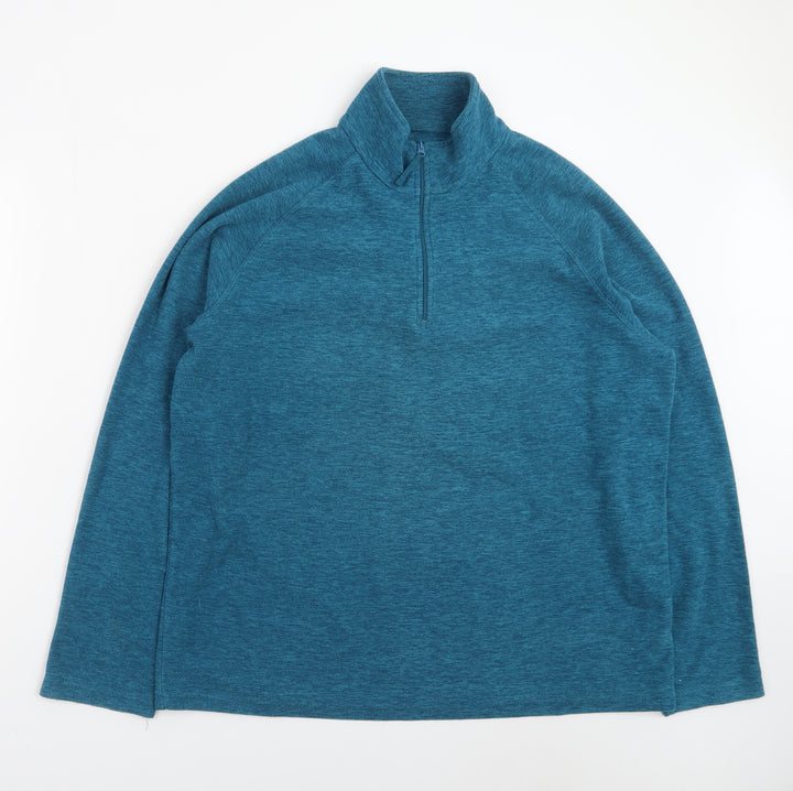 Mountain Warehouse Women Blue L 1/2 Zip Pullover Sweatshirt