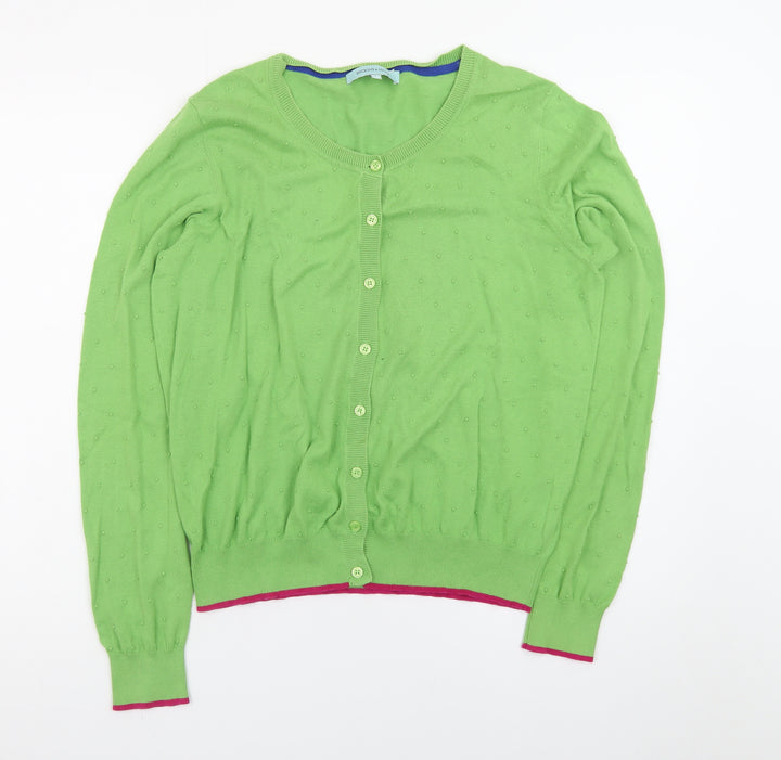 Dickins & Jones Women Green L Cardigan Knit Long Sleeve Jumper