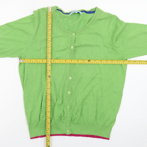 Dickins & Jones Women Green L Cardigan Knit Long Sleeve Jumper