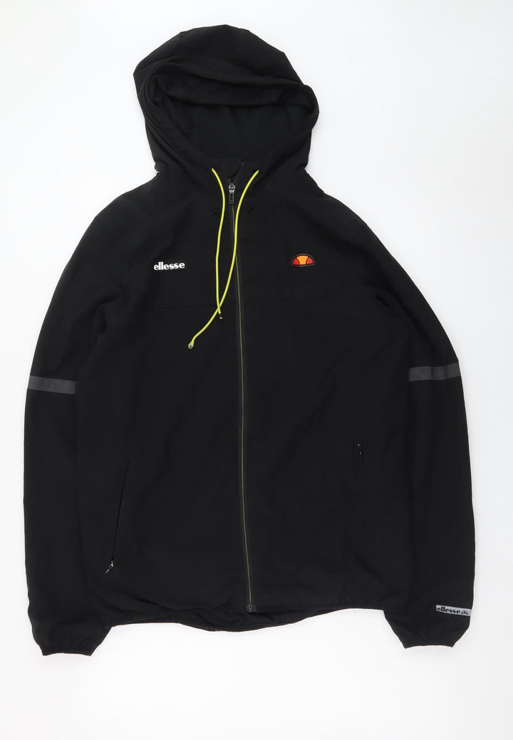 Ellesse Men's Black S Softshell Windbreaker Hooded Jacket
