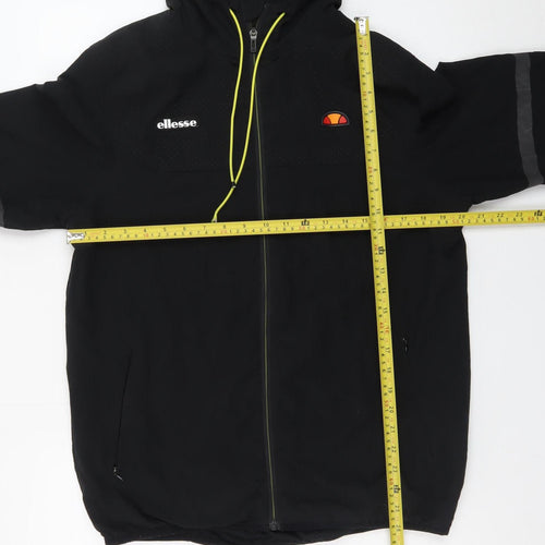 Ellesse Men's Black S Softshell Windbreaker Hooded Jacket