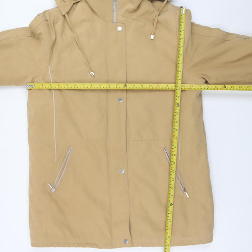 Balmoral Collection Women Beige Hooded Parka Coat Size 12 Polyester