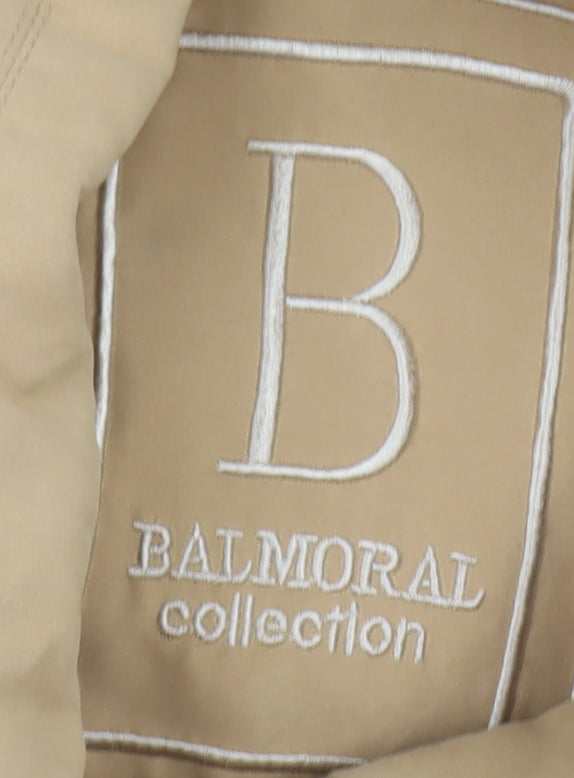 Balmoral Collection Women Beige Hooded Parka Coat Size 12 Polyester