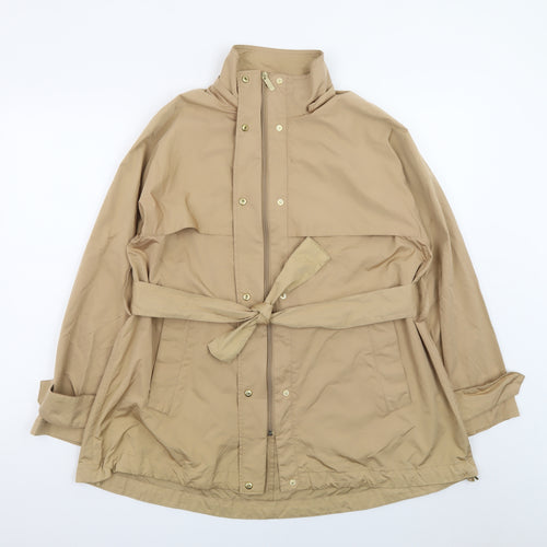Zara Women Beige Mid-Length Belted Trench Coat Size S