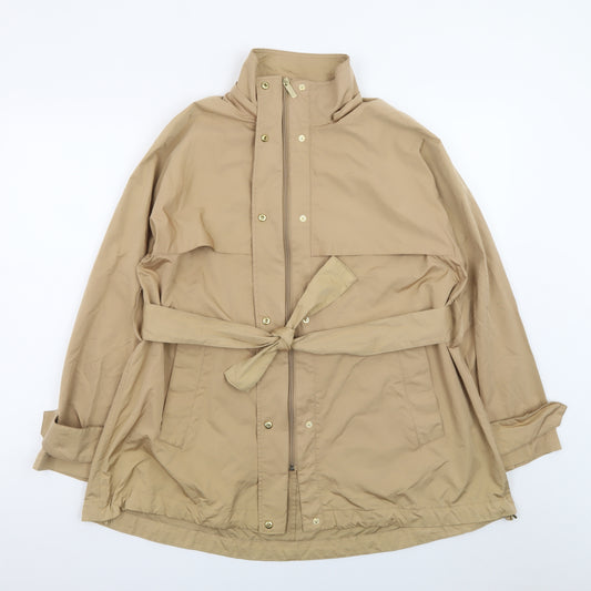 Zara Women Beige Mid-Length Belted Trench Coat Size S