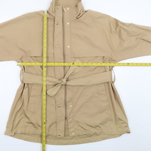 Zara Women Beige Mid-Length Belted Trench Coat Size S