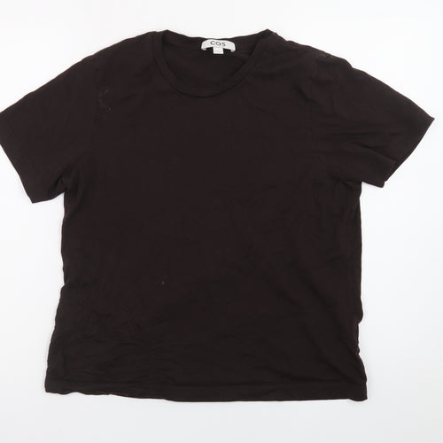 COS Womens Black Cotton Basic T-Shirt Size 12