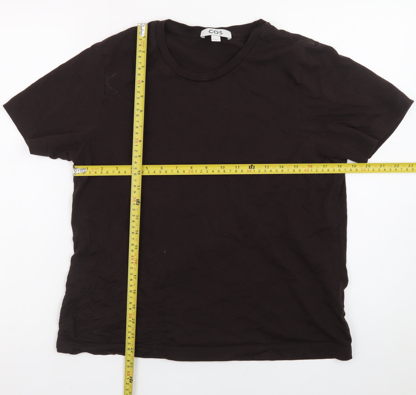 COS Womens Black Cotton Basic T-Shirt Size 12