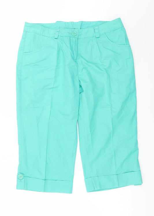 Dunnes Women’s Green Bermuda Shorts Size 14 Cotton Casual