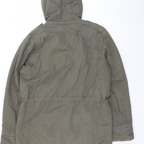Denim 73 Men's Green Cotton Military Hooded Jacket M