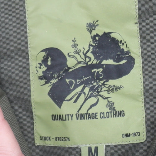 Denim 73 Men's Green Cotton Military Hooded Jacket M