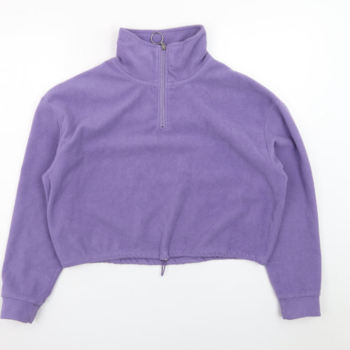 Brave Soul Women’s Purple Fleece 1/4 Zip Pullover Sweatshirt Size S