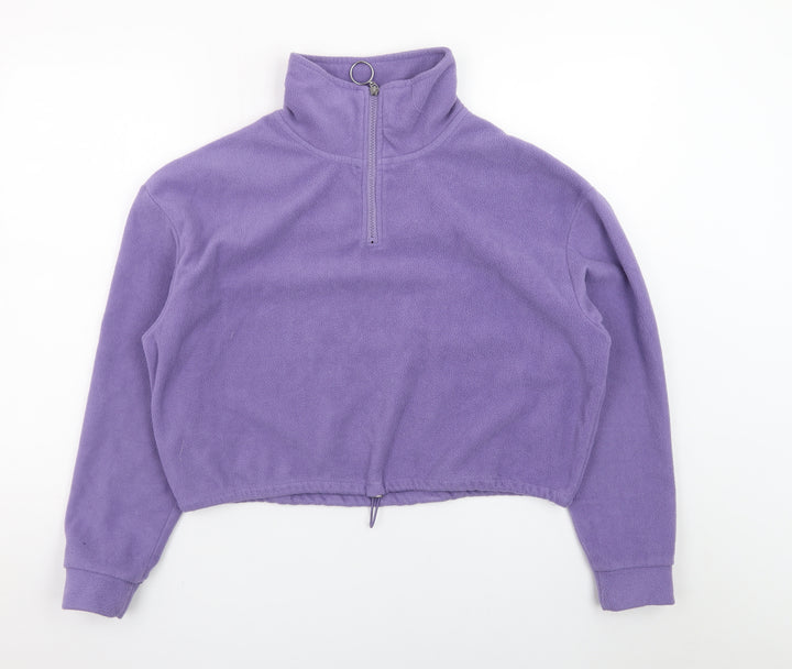 Brave Soul Women’s Purple Fleece 1/4 Zip Pullover Sweatshirt Size S