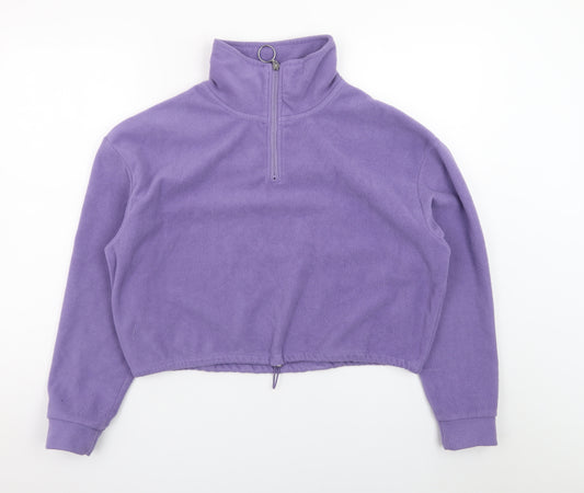 Brave Soul Women’s Purple Fleece 1/4 Zip Pullover Sweatshirt Size S