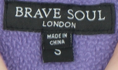 Brave Soul Women’s Purple Fleece 1/4 Zip Pullover Sweatshirt Size S