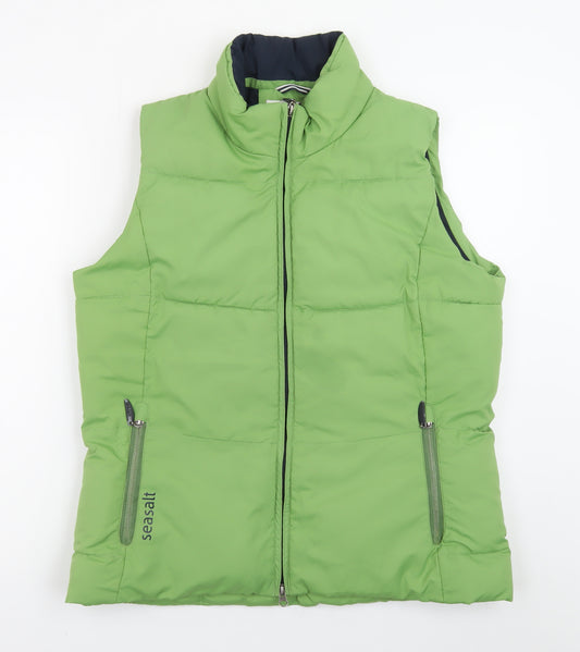 Seasalt Women Green Size 14 Puffer Waistcoat Gilet