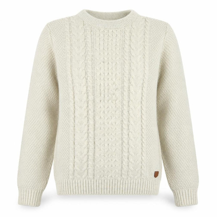 Jack & Jones Women Beige Cable-Knit Crew Neck Jumper M