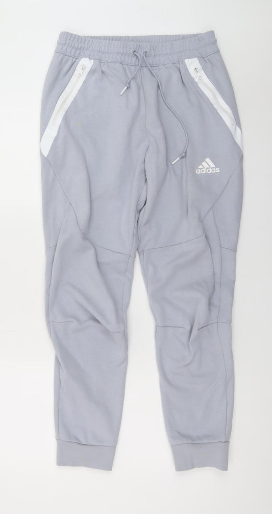 Adidas Men's Grey Jogger Trousers Size M Regular Fit