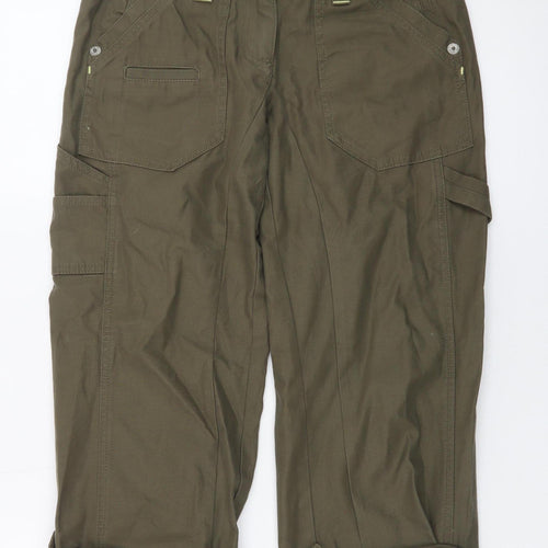 Next Petite Women’s Green Cargo Jeans UK 6 Cotton Mid Rise