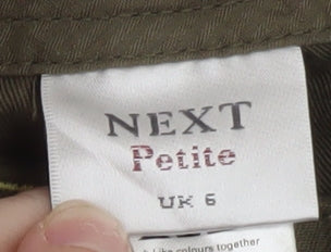 Next Petite Women’s Green Cargo Jeans UK 6 Cotton Mid Rise