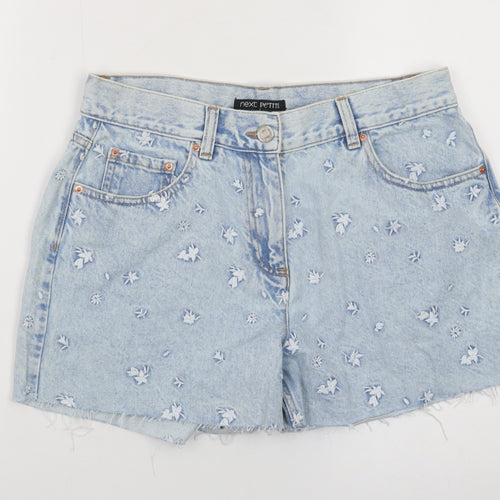Marks and Spencer Petite Light Blue Floral Denim Shorts UK 12P