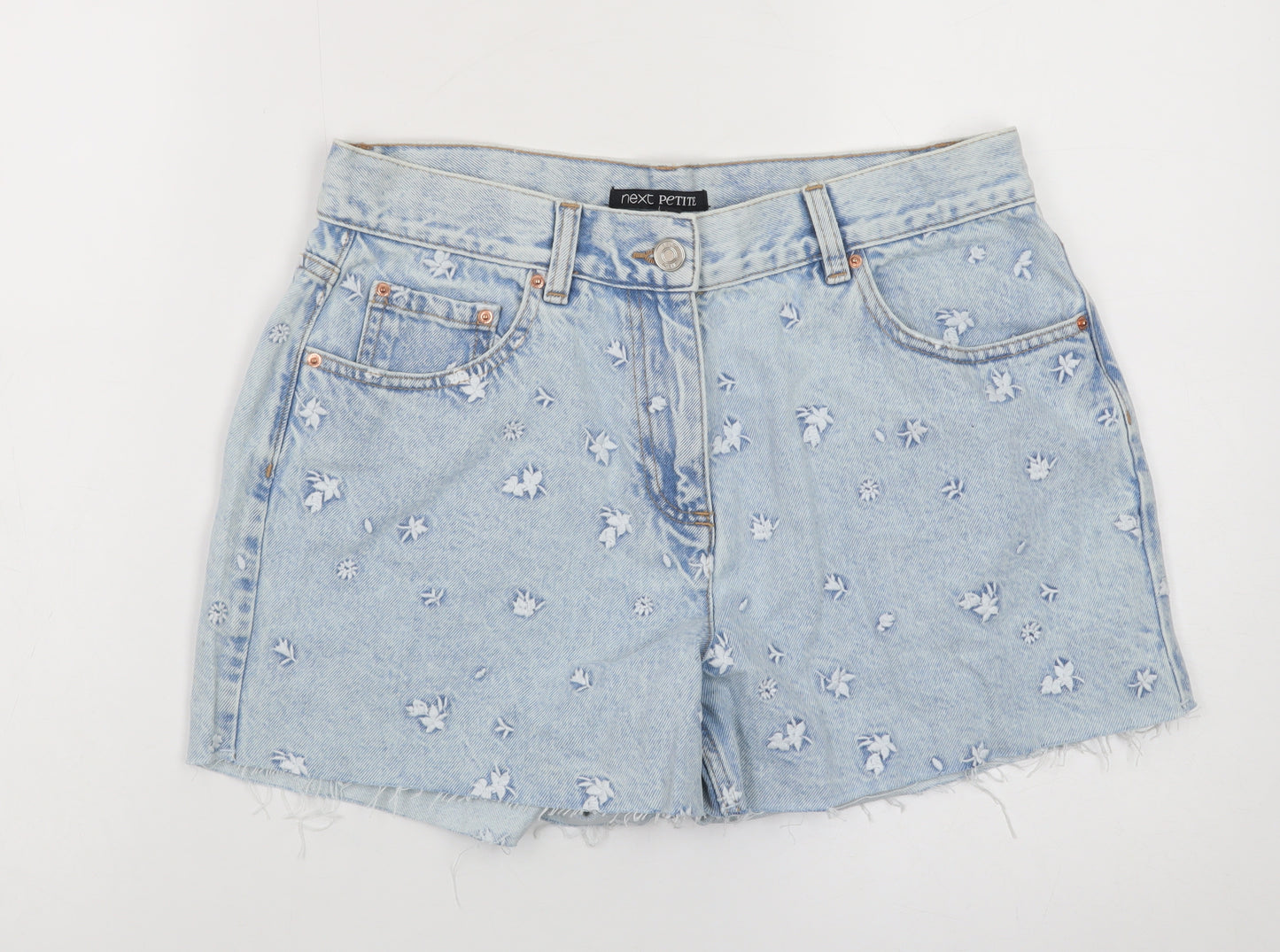 Marks and Spencer Petite Light Blue Floral Denim Shorts UK 12P