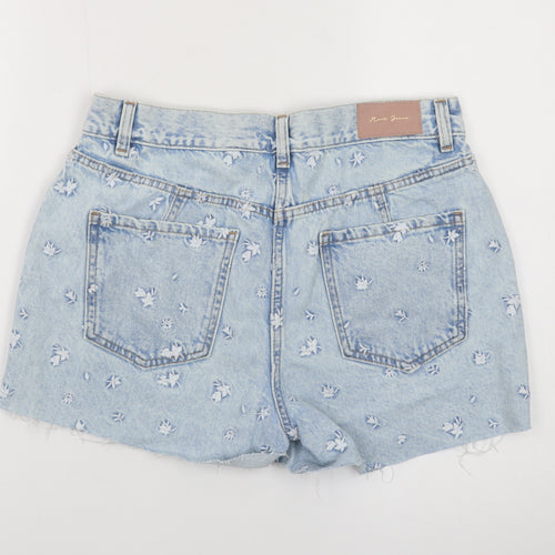 Marks and Spencer Petite Light Blue Floral Denim Shorts UK 12P