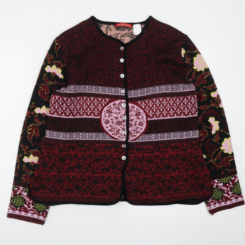 Alain Manoukian Women’s Multicoloured Floral Cardigan Size 22 Wool Blend
