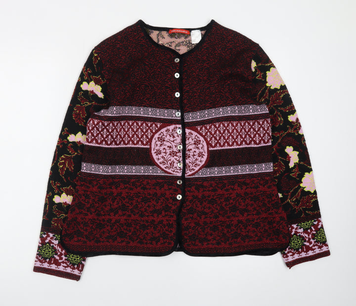 Alain Manoukian Women’s Multicoloured Floral Cardigan Size 22 Wool Blend