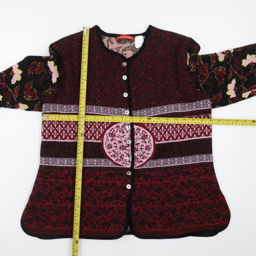 Alain Manoukian Women’s Multicoloured Floral Cardigan Size 22 Wool Blend