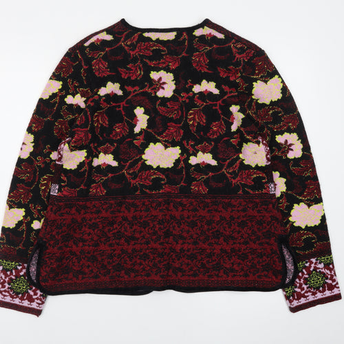Alain Manoukian Women’s Multicoloured Floral Cardigan Size 22 Wool Blend