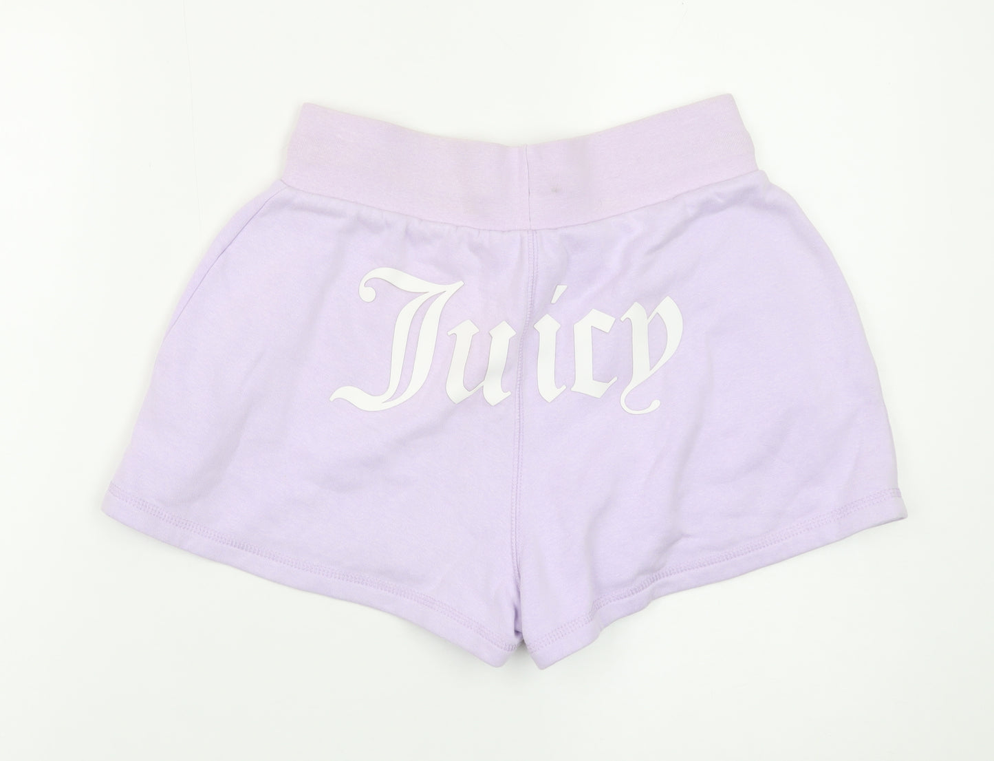 Juicy Couture Women Purple XS Sweat Shorts Logo Drawstring Sporty