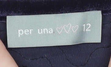 Marks and Spencer Per Una Women Purple Sequin Velvet Cropped Blouse Size 12