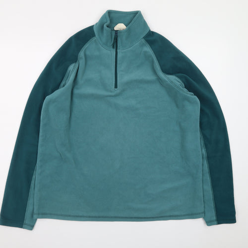 Mountain Warehouse Men’s Green Fleece 1/4 Zip Pullover Sweatshirt L