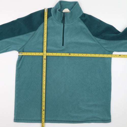 Mountain Warehouse Men’s Green Fleece 1/4 Zip Pullover Sweatshirt L
