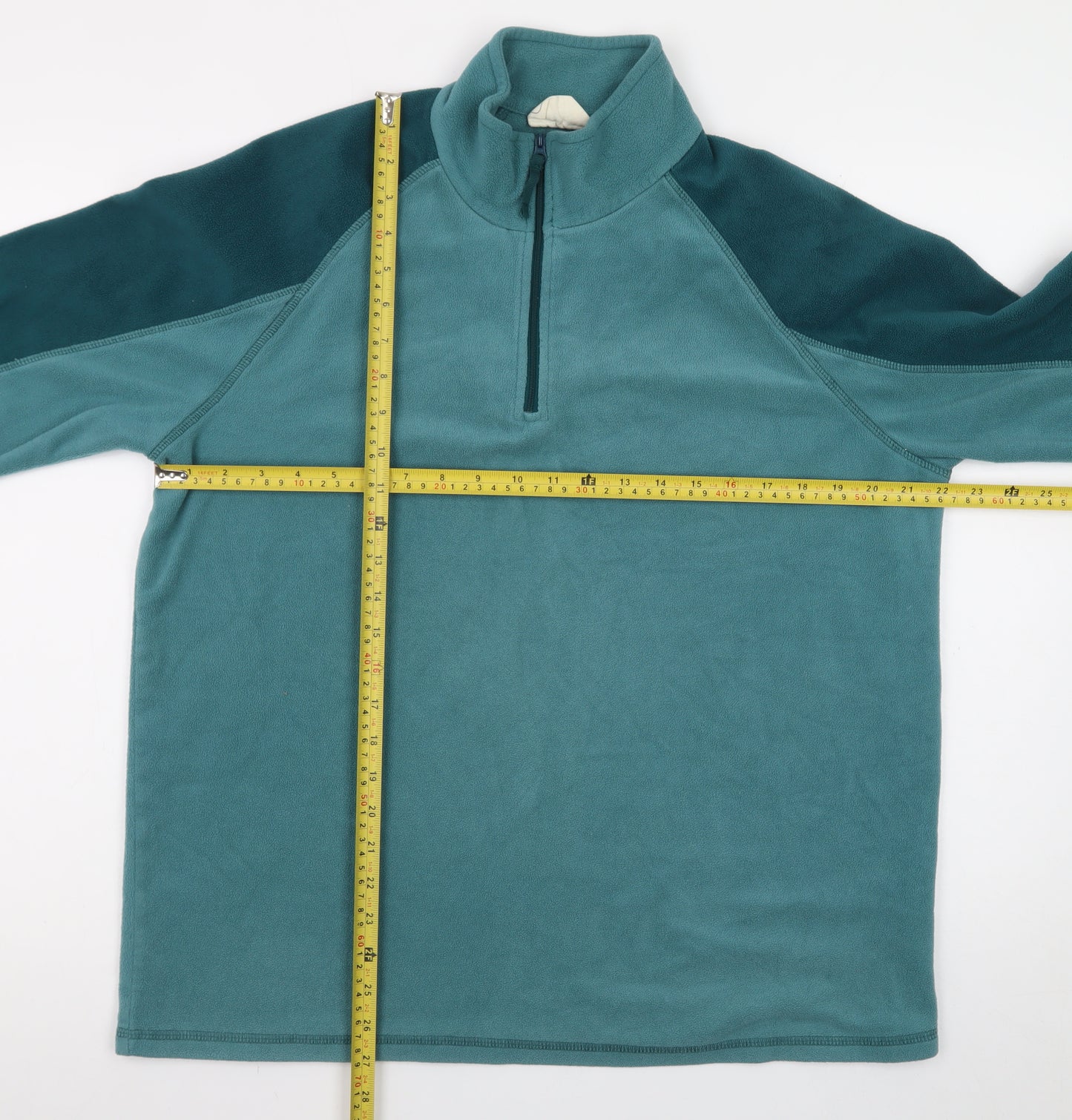 Mountain Warehouse Men’s Green Fleece 1/4 Zip Pullover Sweatshirt L