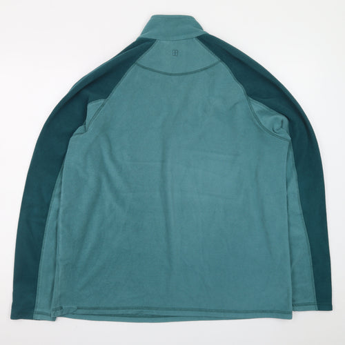 Mountain Warehouse Men’s Green Fleece 1/4 Zip Pullover Sweatshirt L